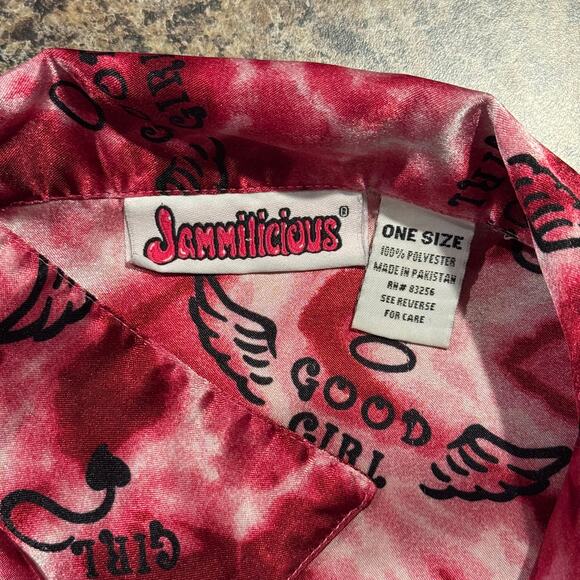 Jammilicious Nightgown Satin Coquette Cherry Y2K Baddie Button One Size Flawed - Picture 3 of 12